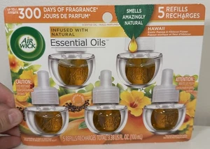 Air Wick HAWAII Exótico Flor de Papaya e Hibisco Perfumado Aceite Recargas 5 Ct NUEVO - Imagen 1 de 2