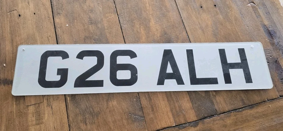 Genuine 1989-1990 UK license number plate - white, front plate - image 1 of 1