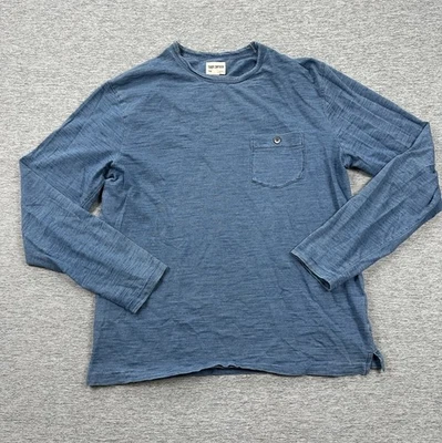 Camiseta Todd Snyder Para Hombre Mediana Azul Manga Larga Doble Bolsillo Diseñador Preppy Foto 1 de 4