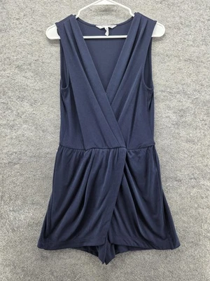 Mameluco BCBGeneration para mujer pequeño azul marino envolvente envolvente sin mangas cuello en V Foto 1 de 4