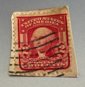 Francobollo 2 centesimi Stati Uniti Washington rosso.   US-405 - Foto 1 di 2