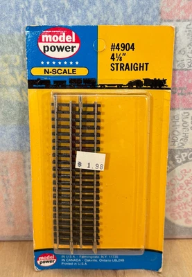 Model Power N-Scale 4904 4-1/4" Straight Track NOS - Image 1 of 3