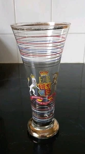 Queen Elizabeth II Coronation Fluted Glass with Gold Rim 1953 (7) - Picture 1 of 7