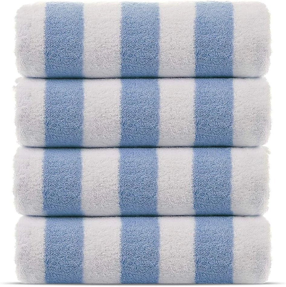 4-pack Premium Quality 100 Cotton Turkish Cabana Thick Stripe Pool Beach Towels