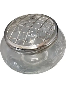 Stuart Crystal Cascade Rose Bowl With Lid 5 inch Height Elegant Glass Vase - Picture 1 of 4