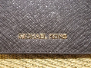 MICHAEL KORS Black & Gold Trim Compact Bifold Wallet ~ Snap Front License /Card - Picture 1 of 12