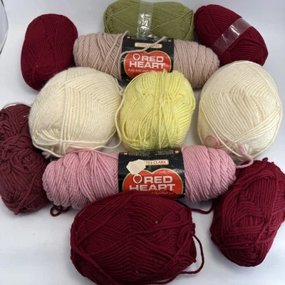 Lote de 11 Hilos Mezclados Colores Tejer Crochet Suministros Artesanales Corazón Rojo Botánica Foto 1 de 4
