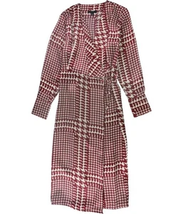 Alfani Womens 2-Tone Wrap Dress, Red, 8 - Picture 1 of 1