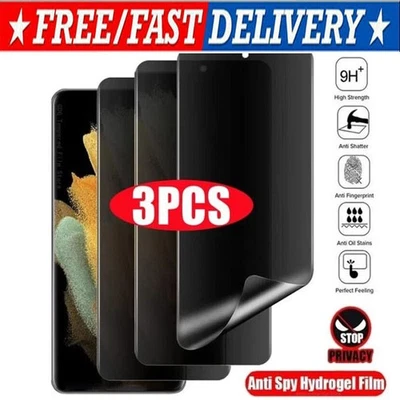 1/3Pack AntiSpy Privacy Hydrogel Screen Protector For Samsung S23 Ultra Plus S22 - Image 1 of 4