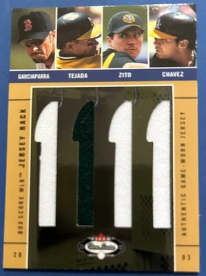 2003 Fleer Box Score "Jersey Rack Quad" Nomar/Tejada/Zito/Chavez 148/150 - Image 1 of 2