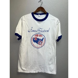 Vintage Ames Festival Shirt American Revolution Bicentennial 70s 1976 Medium - Bild 1 von 9