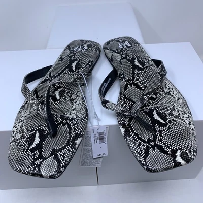 Sandalias chanclas Gap para mujer talla 7 negras de piel de serpiente de cuero vegano nuevas sin caja Foto 1 de 4
