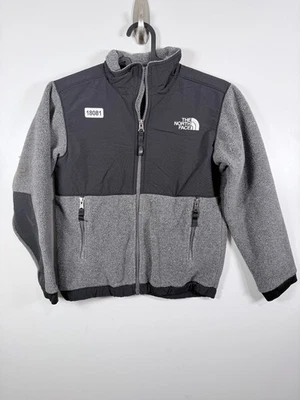 The North Face Boys Full Zip Denali Fleece Jacket Black Gray Sz S 7-8 16.5x20 - Image 1 of 4