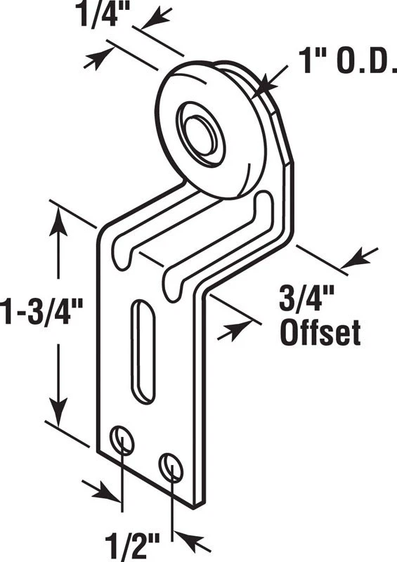 Conjunto de rodillos de puerta de armario de plástico/acero Prime-Line 16222-B 1 diámetro x 1/4 l pulg. Foto 1 de 1