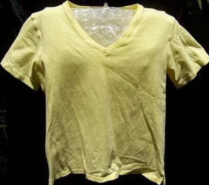 BILLBLASS JEANS SZ SMALL 95% COTTON 5% SPANDEX YELLOW SHORTSLEEVE TOP TJ178 - Picture 1 of 1