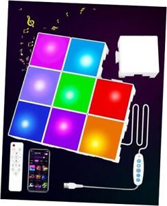 DIY Cube Tetris Wall Lights - 9 PCS Mini Square Multicolor Effects Music Sync 