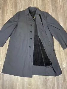 London Fog Uomo Trench Clipper Mulino Plaid 40R Alpaca Mohair Old Money Gentleman - Foto 1 di 12