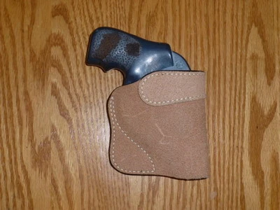 CUMBERLAND HOLSTER TAN-Molded Pocket Holster-Small Revolver J Smith and Wesson, Colt, LCR, Taurus