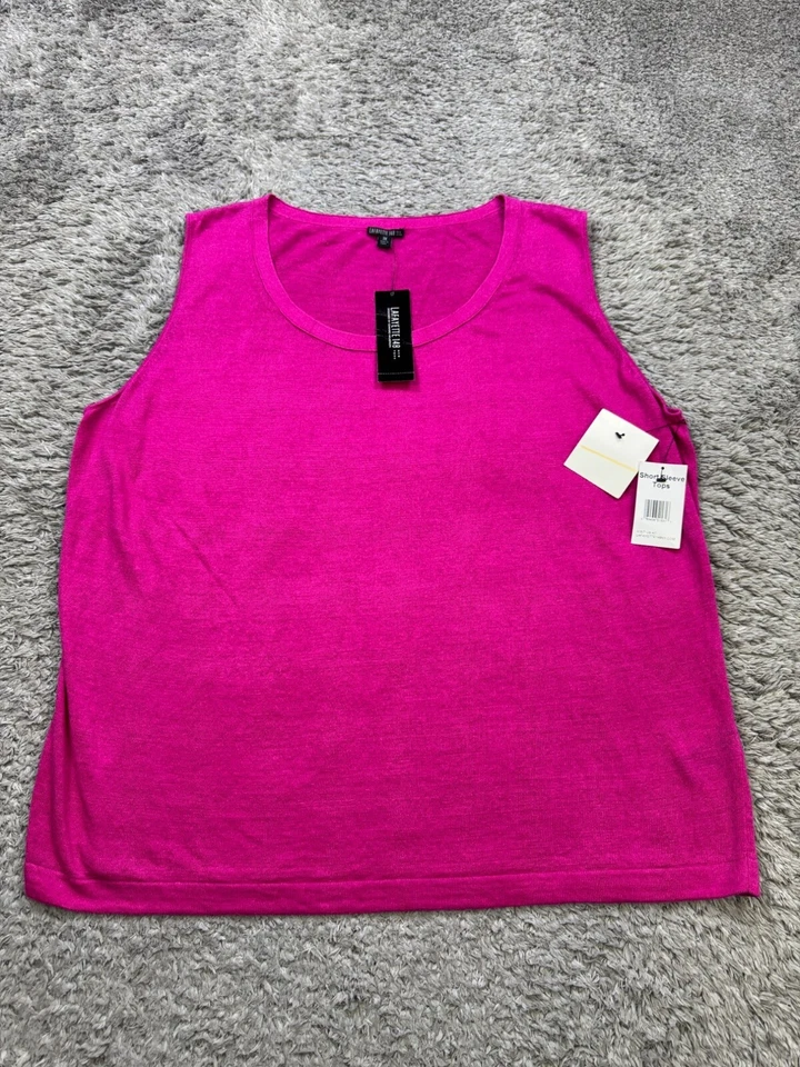 Lafayette 148 Top Women 3X Fuchsia Pink Linen Flowy Shirt Minimalist Beachy NWT - Image 1 of 4