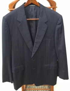 Canali Men's Pure Wool Sport Coat Size 52 R Italy Blue Stripe 2 Button Blazer - Picture 1 of 12