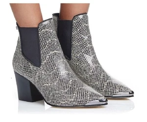 BNIB🌺MIMCO Tribute Ankle Boots Snake Animal Print Black/White Size 36 RRP $349 - Picture 1 of 8