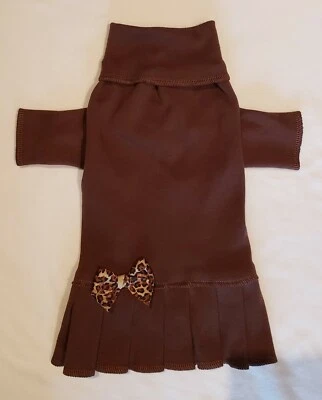 LLDOGCLOTHES Chocolate Brown Turtleneck Knit Dress Dog Puppy Teacup Pet Clothes XXXS - Large