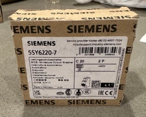 SIEMENS 5SY6220-7 5SY62 MCB C20 MINIATURE CIRCUIT BREAKER 20A 400V 2 POLE - Picture 1 of 3