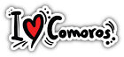 I Love Comoros Slogan Car Bumper Sticker Decal