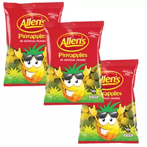 Allens Pineapples 170g x 3 Packs Party Favours Halloween Candy Bulk Lollies - Foto 1 di 3