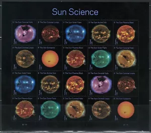 Mint US Sun Science Pane of 20 Forever Stamps Scott# 5598-5607 (MNH) - Picture 1 of 1