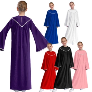 Girls Uniform Maxi Robe Clergy Costume Liturgical Dress Christian Pastor Choir - Picture 1 of 63