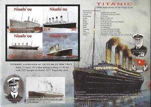 NIUAFO'OU - 2012 MNH "The Tragic Loss - TITANIC" Imperforated Souvenir Sheet ! - Picture 1 of 1