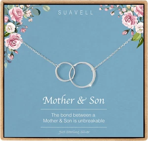 Mother Daughter Necklace. Sterling Silver Necklace for Women. Mom Gifts. 2 Circl - Picture 1 of 12