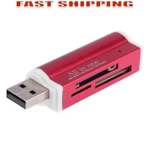 USB2.0 4 in 1 Multi Memory Card Reader for SD/SDHC/Mini SD/MMC/TF (Red) - Picture 1 of 7