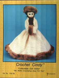 USED CINDY 15" FASHION DOLL DRESS TD CREATIONS CROCHET PATTERN LEAFLET - Picture 1 of 1