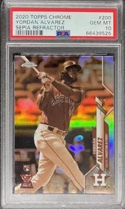 Yordan Alvarez 2020 Topps Chrome Sepia RC Refractor #200 Astros Rookie - PSA 10 - Picture 1 of 2