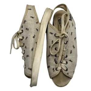 Vtg Vans USA Made Shoes Womens 8.5 Cutout Sneaker Sandal Hybrid Floral 70s 80s - Picture 1 of 12