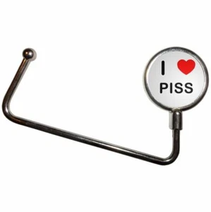Piss I Love Handbag Table Hook Hanger (65mm x 107mm) - Picture 1 of 2