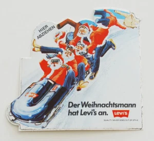 Der Weihnachtsmann hat LEWI´S an Rennbob Aufkleber Autocollant Vintage Original - Bild 1 von 1