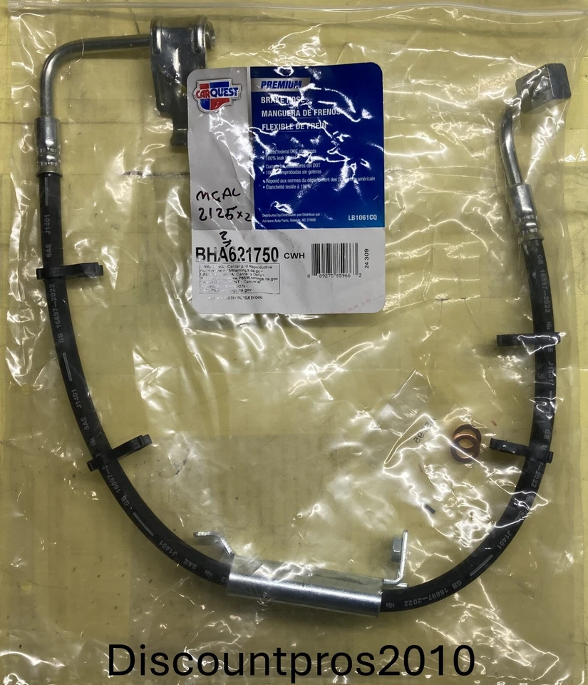 Manguera hidráulica freno delantero izquierdo Jeep Wrangler 2011-2017 Carquest BHA621750 Foto 1 de 1