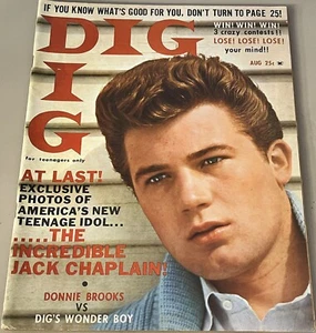 Dig Magazine for Teenagers August 1961 Jack Chaplain, Donnie Brooks - GOOD - Picture 1 of 3