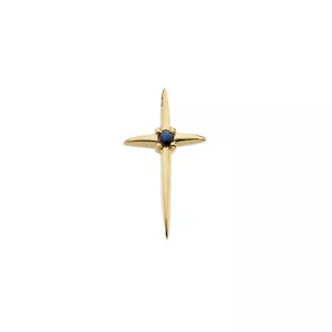 Blauer Stern Saphirkreuz Anhänger in 14K Gelbgold - Bild 1 von 1