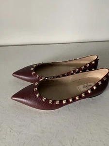 VALENTINO GARAVANI Mujer Rockstuds Bailarina Zapatos Planos 37.5 - Imagen 1 de 4