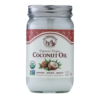 Aceite de coco virgen orgánico 14 fl oz, Aceite de coco orgánico, ideal cocinar Foto 1 de 4