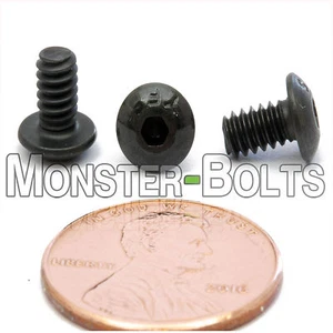 #6-32 x 1/4" - Qty 10 - Button Head Socket Cap Screws Alloy Steel Black Oxide - Picture 1 of 3