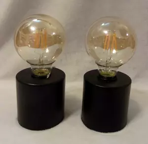 EDISON BULB STYLE PEDESTAL ACCENT LAMPS - Set of Two (2) - NWOT - Model #30250-B - Picture 1 of 6
