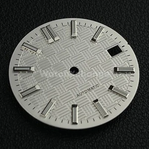 28.5mm White Grid Dots Pattern Texture Watch Dial for SEIKO NH35 NH36 Movement - Picture 1 of 3