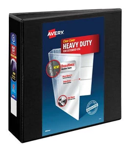 Heavy Duty View Binder, Black, 3-inch, Slant Ring, One-Touch, 635 Sheets, 1ct - Picture 1 of 12