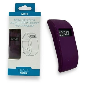 WITH it  Sport Sleeve For Fitbit Charge & Charge HR - Purple Silicone - NEW - Picture 1 of 9