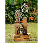 Jeco Wood Look Birdhouse With Wind Spinner Brown